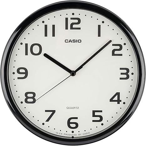 Amazon Co Jp Casio カシオ 掛け時計 ブラック 直径25cm アナログ Mq 24 デザイン Iq 24 1jf ホーム キッチン