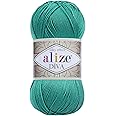 Alize Diva Silk Effect 100% Microfiber Acrylic Sport Yarn 1 Ball skeins 100gr 383yds Color (610 - Jade)