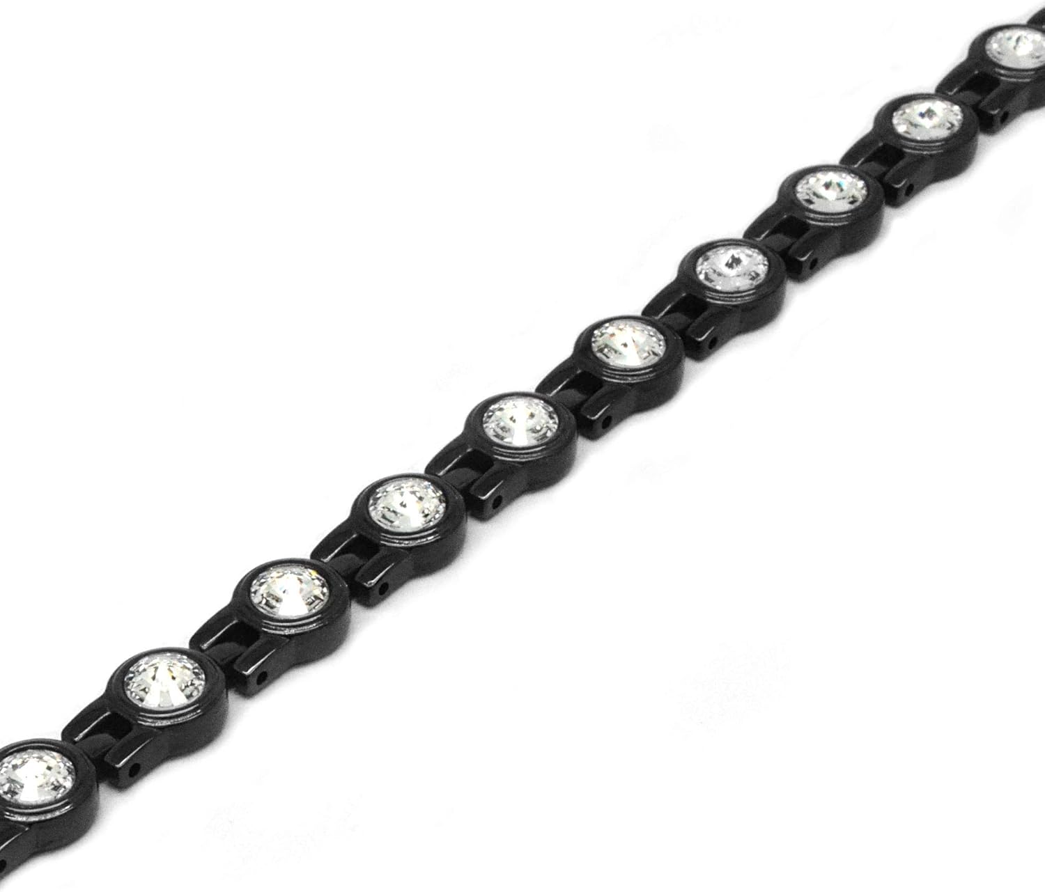 MagnetRX® Women’s Magnetic Therapy Bracelet - Arthritis & Carpal Tunnel Pain Relief Crystal Bracelets for Women - Adjustable Length with Sizing Tool (Black): Health & Personal Care