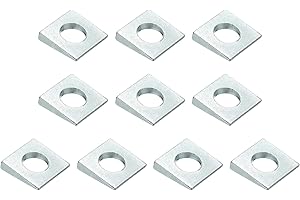 PATIKIL 10pcs Beveled Square Washers, M16x35mm Square Beveled Washers Bearing Strut Plate Flat Pad Spacer Carbon Steel for 16