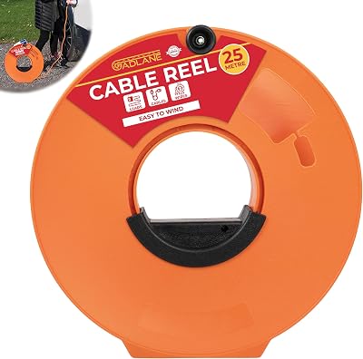 GADLANE Cable Tidy Reel 25m - Orange Cable Winder for Extension Leads