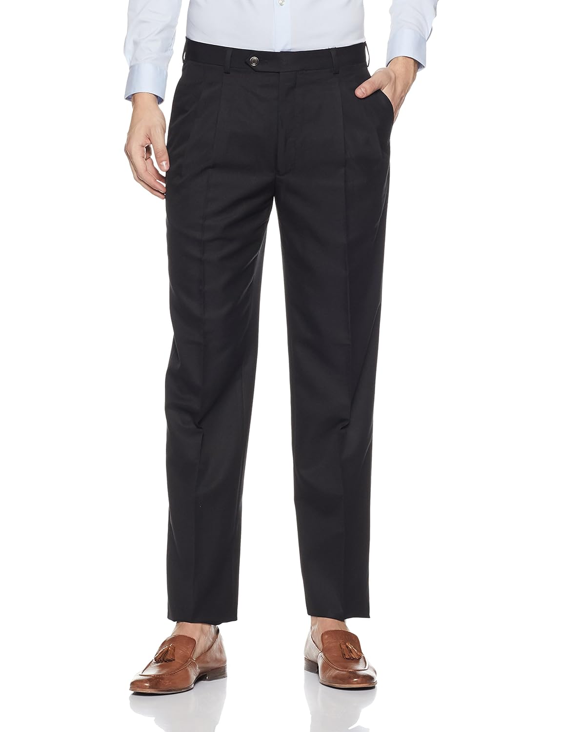raymond men's pleat-front formal trousers