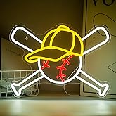 Baseball Neon Sign for Wall Decor Dimmable LED Baseball Team Neon Lights Sign for Garage, Man Cave, Bedroom, Party, Bar, Game Room Dorm and Room Decor Gifts