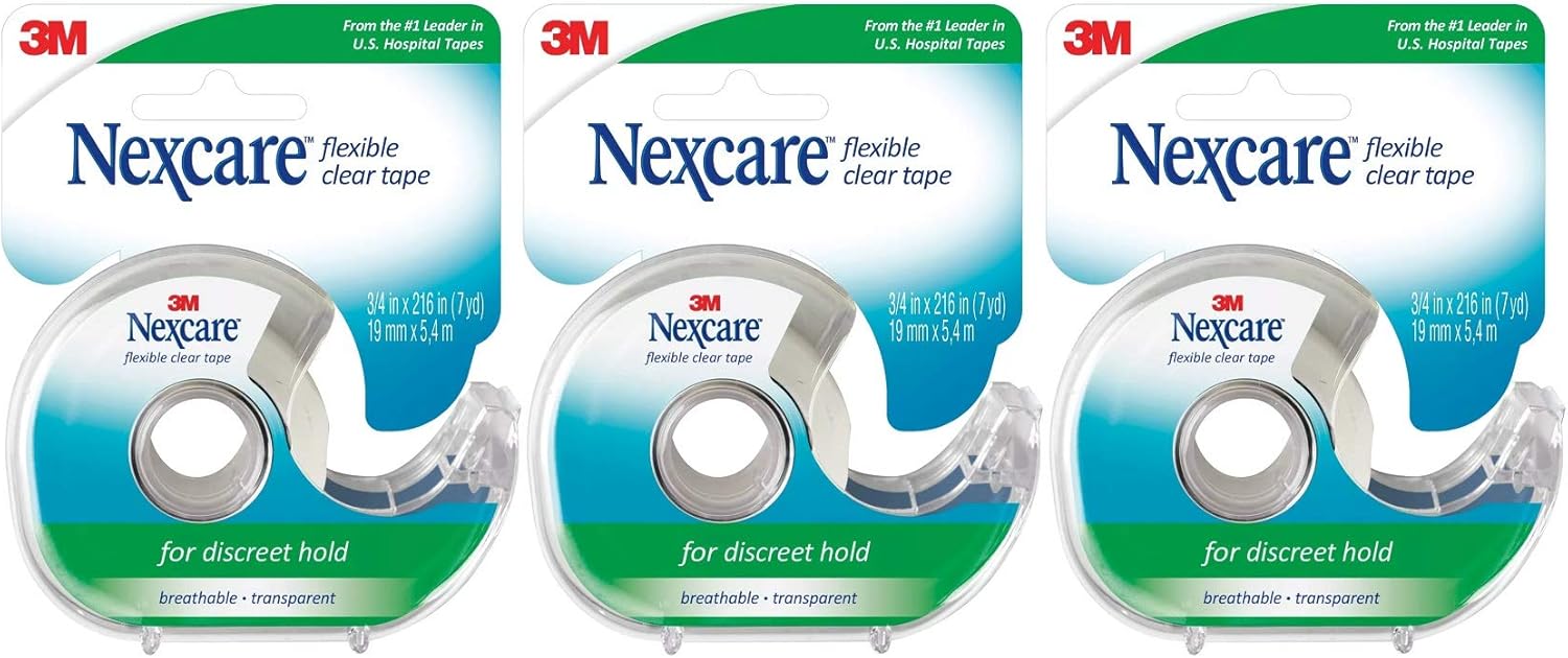 Nexcare Flexible Clear First Aid Tape, 3/4 Inch x 7 Yards