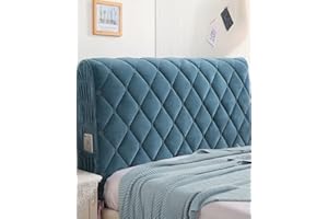 EFELIM Velvet Bed Headboard Cover for Full Queen King Size, Thicken Bed Headboards Slipcover Upholstered Headboard Dustproof Protector Cover (Blue,Full:120cm(47inch))