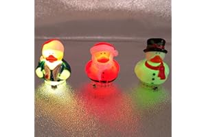 AKLOPE Light Up Christmas Rubber Ducks Light Up Duck Plugs,7 Colors Car LED Lights Jeep Duck Holder, Light Up Your Duck and Car，Holder for Car Dash, Duck Holder Mount for Car Lover (3 Pcs Christmas Ducks)
