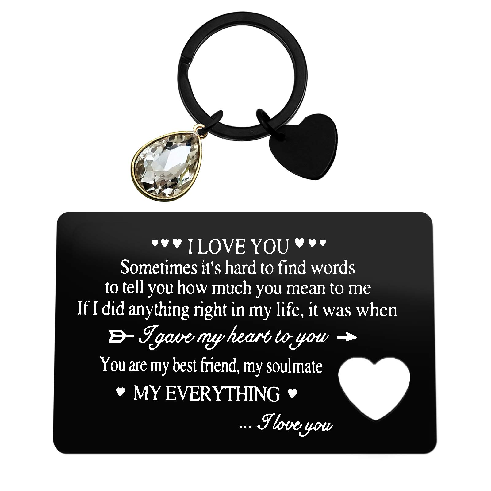 Anniversary Card Gifts for Boyfriend Husband Valentines Day Gifts for Men Engraved Wallet Insert Card for Him Christmas Birthday Gifts I Love You Gifts for Boyfriend Fiance