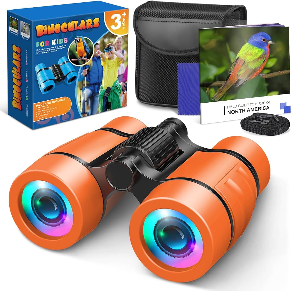 HappyKidsClub Kids Binoculars 4x Magnification Lightweight Gift Toy 3-7 Years