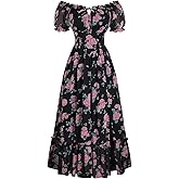 Scarlet Darkness Floral Corset Dress Women 2026 Summer Cottagecore Flowy Dresses