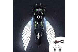 GINTBN Motorcycle Logo LED Light, Universal Motorcycle Projector Lights for Angel Wing Logo, Waterproof Motorcycle Shadow Light Accessories for Motor Scooter Electric Vehicle Lovers Gift