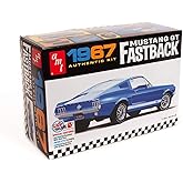 AMT Round 2 1967 Ford Mustang GT Fastback 1:25 Scale Model Kit, Chrome (AMT1241)