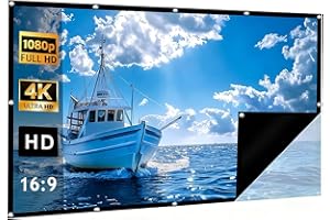 Foldable 200-inch Projector Screen 4k 16:9 Black Backing Movie Screen for Home Theater Backyard Indoor and Outdoor Camping(11