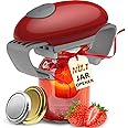 Higher Torque Electric Jar Opener for Seniors with Arthritis Fit Almost Jars Size, Strong Tough Automatic Jar Opener for Weak Hands, Hands Free Battery Operated Bottle Opener for Arthritic Hands, Red