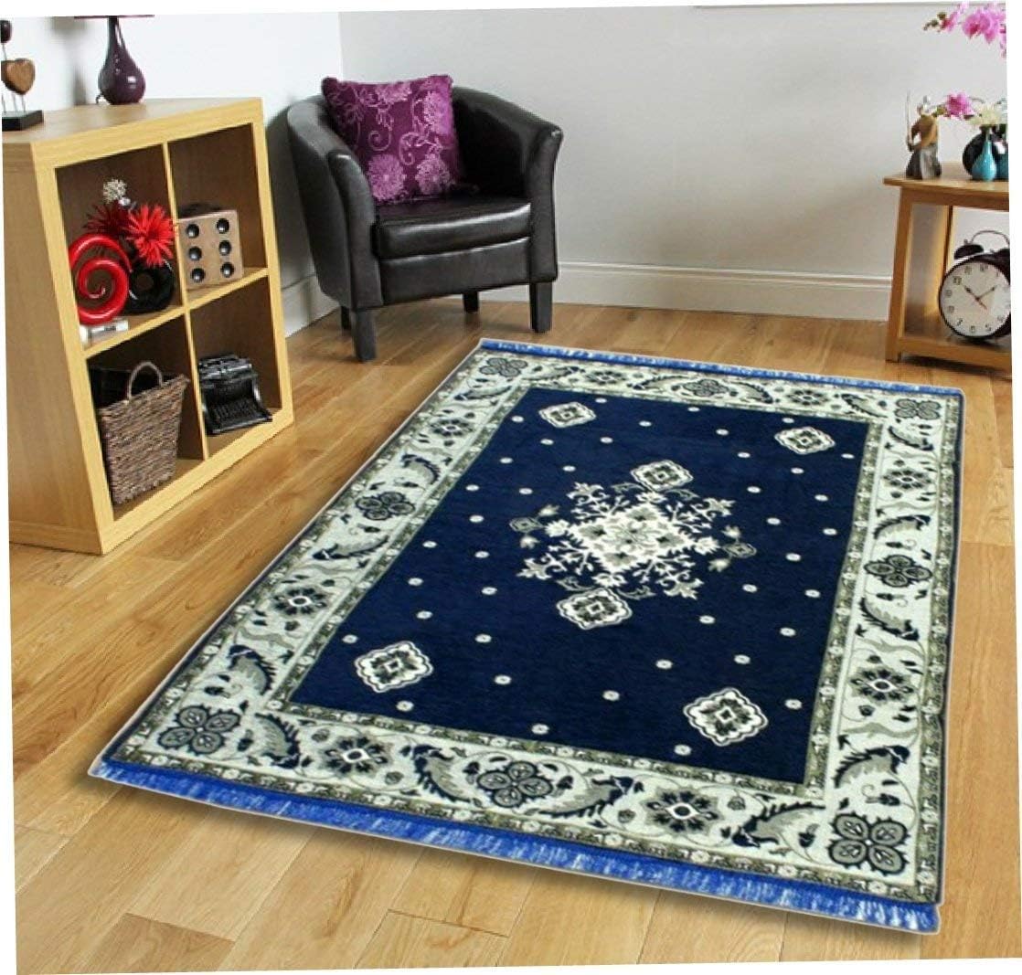 STOP N SHOPP Zeometric Ethnic Velvet Touch Abstract Chenille Carpet (5Feet X 7Feet) Multi