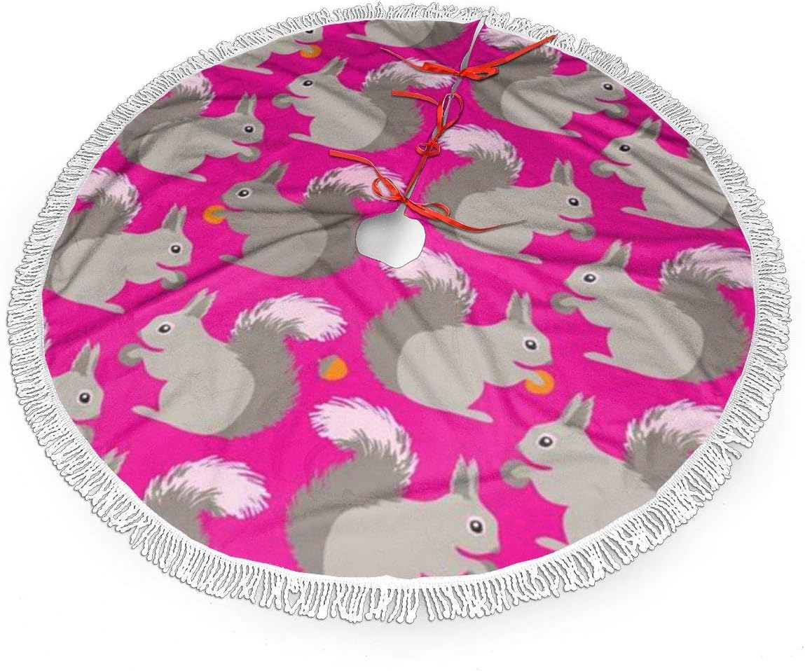 Amazon Com Lincanb Squirrels On Hot Pink Christmas Tree Skirt Classic Holiday Decorations 36 48 Inc Small Christmas Tree Skirt Red For Party Holiday Decorations Xmas Ornaments Home Kitchen