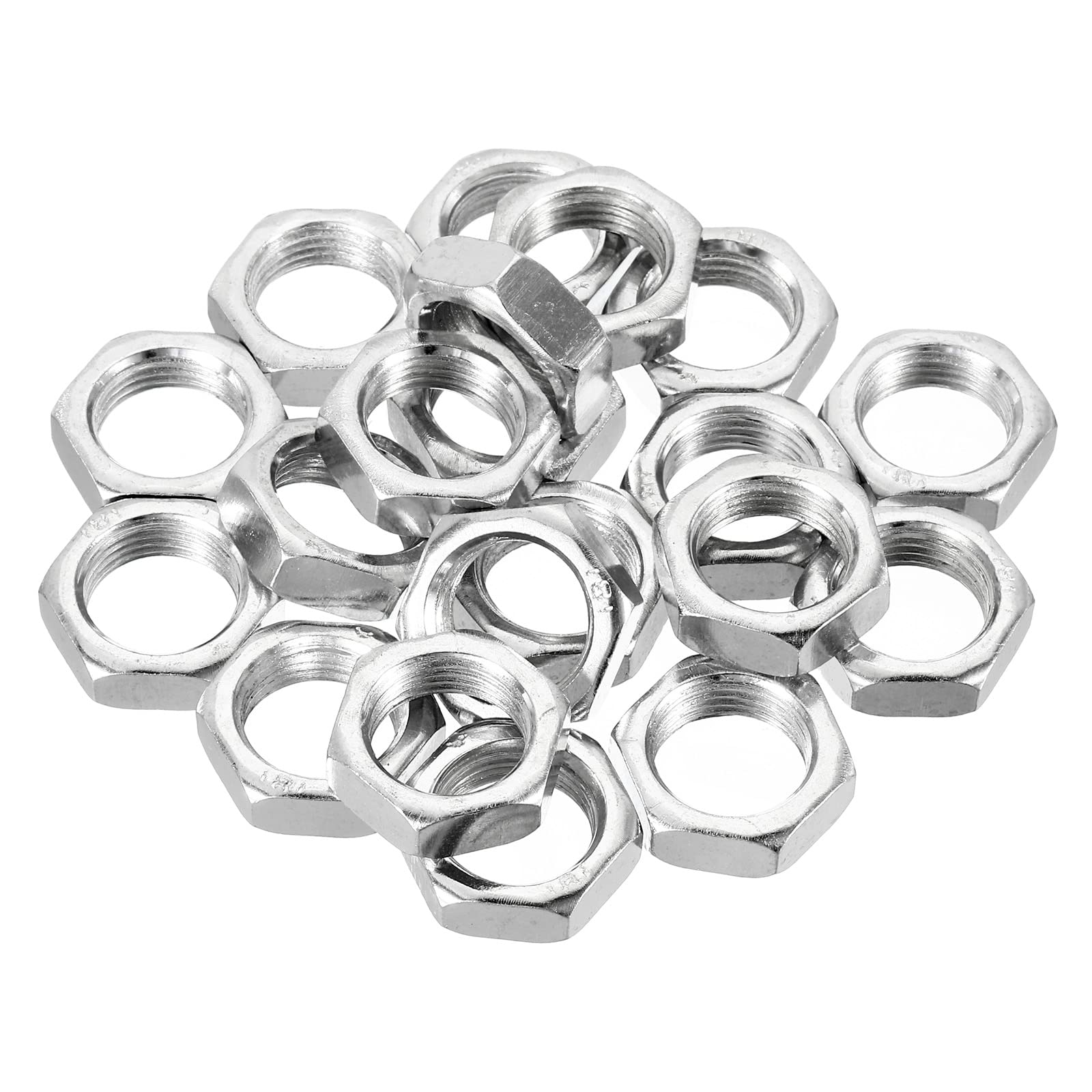 PATIKIL M18 x 1.5 Steel Hex Nuts, 20 Pack Metric Thread Zinc Plated Finished Hardware Nuts Screw Bolt Fasteners 8mm Height