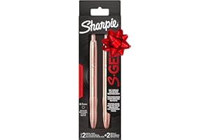 Sharpie S-Gel, Gel Pen, Copper Metal Body, Medium Point (0.7mm), Black Ink, Includes 2 Pens and 2 Additional Ink Refills