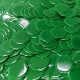 MR CHIPS Plastic Bingo Chips for Games 1000 Count Bag - Solid and Transparent Colors Counting Green 3/4 Inch