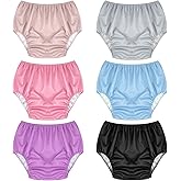 Breathffy 6 Pcs Adult Leakproof Incontinence Underwear for Women Men Pull on Cover Pant Washable Underpants Reusable Plastic Diaper Covers for Disabled, Elderly, Postpartum (Mixed Colors,X-Large)