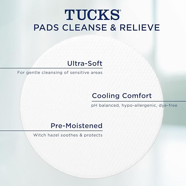 TUCKS MEDICATED COOLING PADS, 100 COUNT – PADS WITH WITCH HAZEL, CLEANSES SENSITIVE AREAS, PROTECTS FROM IRRITATION, HEMORRHOID TREATMENT, MEDICATED PADS USED BY HOSPITALS