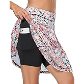 Fulbelle Golf Skorts Skirts for Women with 3 Pockets 20" Knee Length High Waisted Skorts
