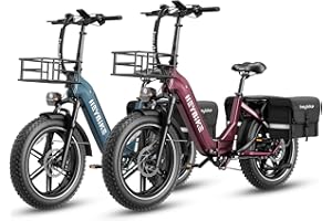 Heybike Ranger S Electric Bike for Adults, Foldable 1800W Peak Motor Ebike, 20" x 4.0 Fat Tire Step-Thru Electric Bicycle, 48V 14.4AH Removable Battery Commuter E Bike, 7-Speed Hydraulic Fork