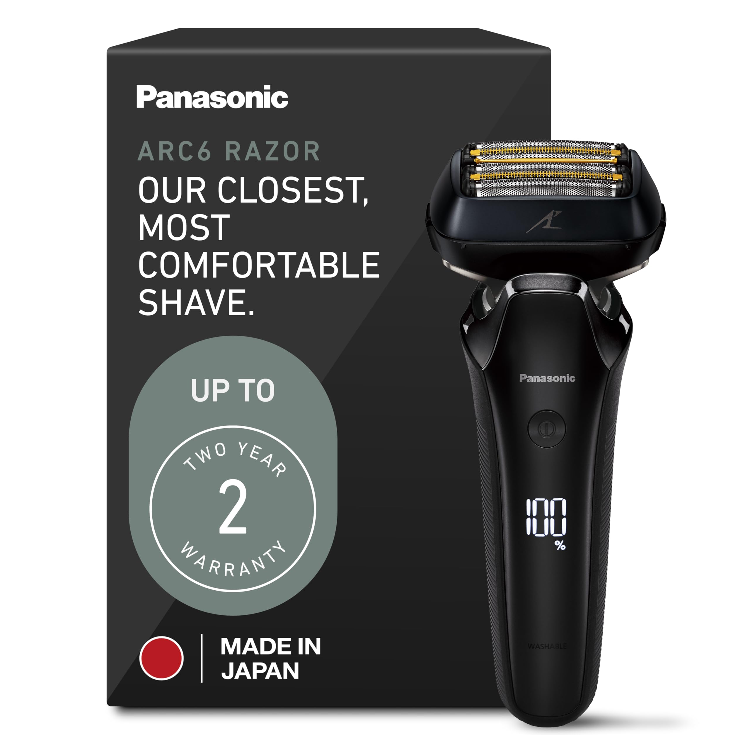 Photo 1 of Panasonic ARC6 Electric Razor for Men Face, Wet & Dry Shavers for Men with Foil Shaver, Pop-up Trimmer, Ultra-Fast 6-Blade, Smart Shave Sensor, 22D Flexible Pivoting Head - ES-LS8A-K (Black)