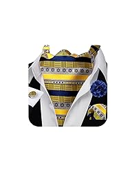 Ailisus Ascot and Lapel Pin Set Man Gold Blue
