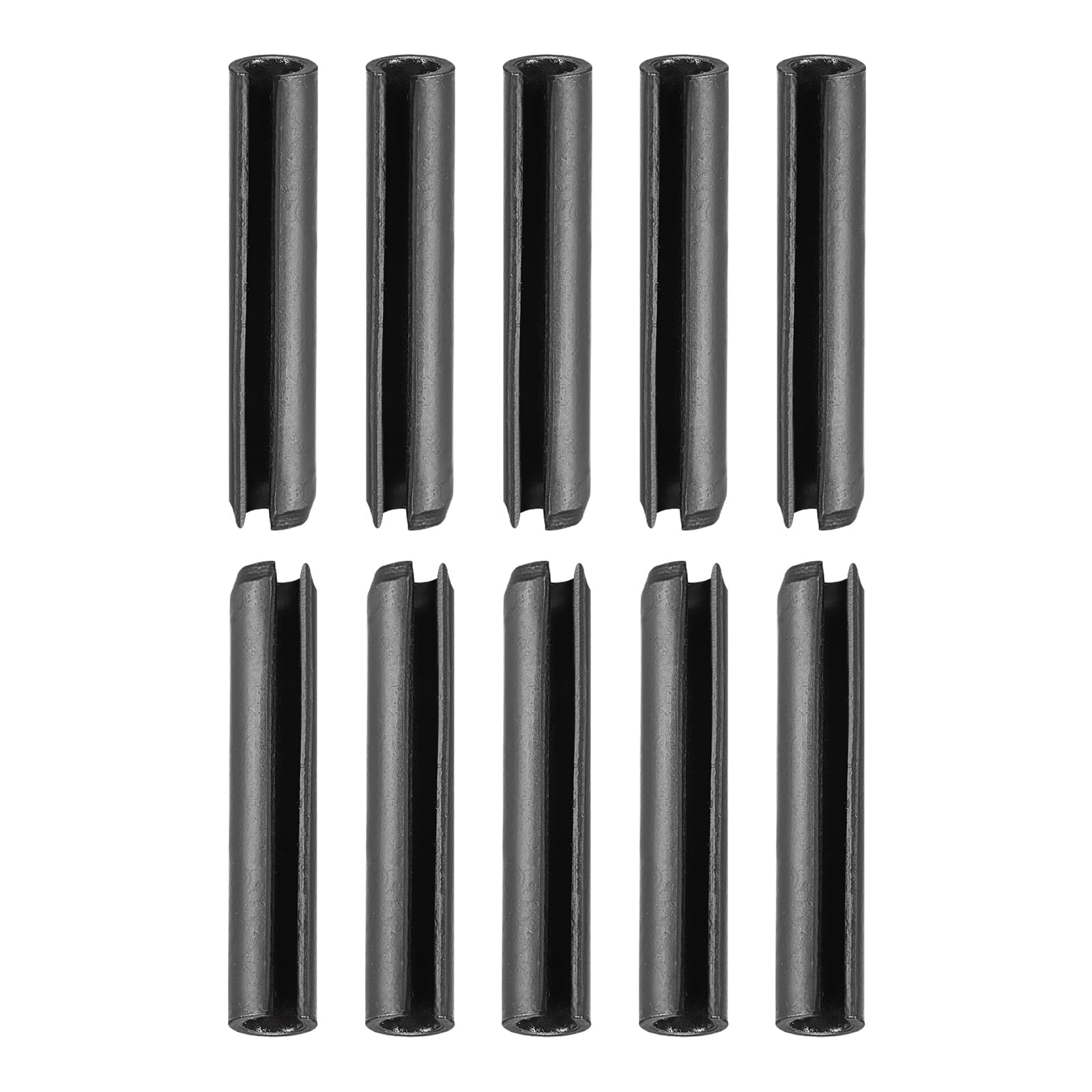 DTGN 5mmx30mm(DxL) Slotted Spring Pin - 100Pack - Good for Home Machine Fastener - 65Mn Spring Dowel Tension Roll Pin - Black
