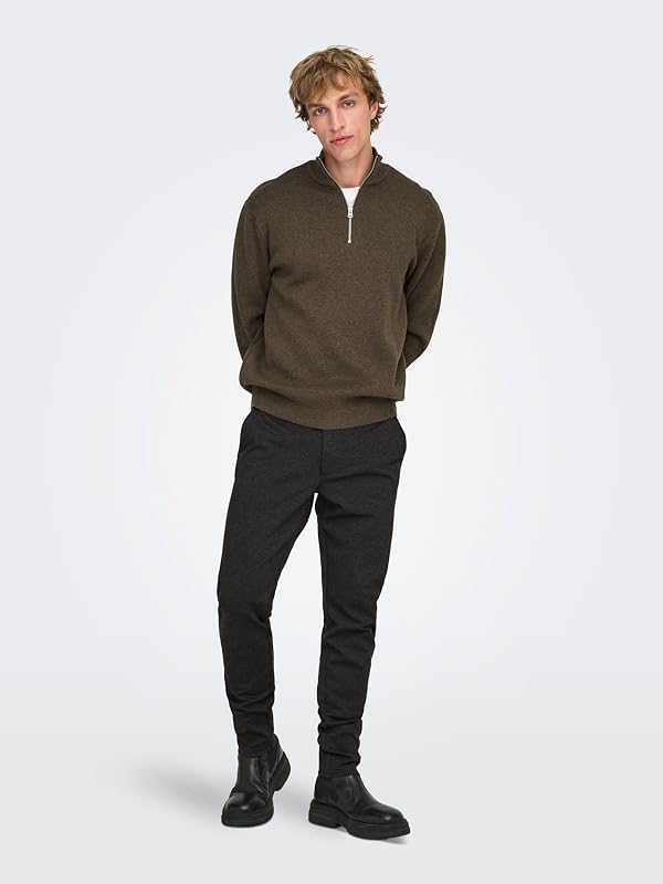Herren Onsmark Slim Gw 0209 Noos Calças Melange Cinzento Escuro 36W/36L