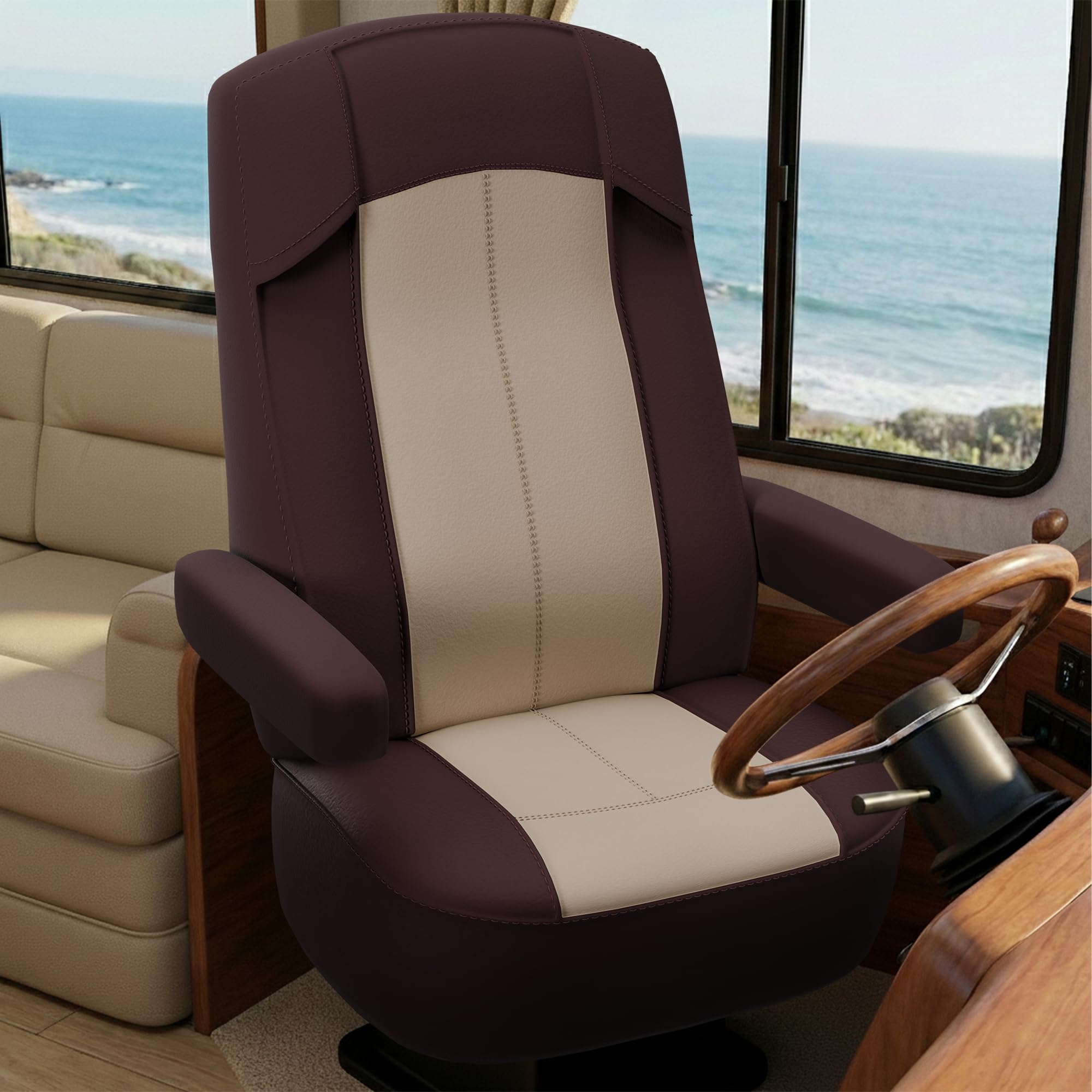 Photo 1 of ***MISSING PARTS***
VALUN RV Seat Covers (Brown 2 Pack) – Captains Chair Seat Covers for RV Captain Chair & Motorhome Chairs, Universal Fit RV Chair Covers for Camper, Trailer, Van, Protects Against Dirt, Spills & Wear