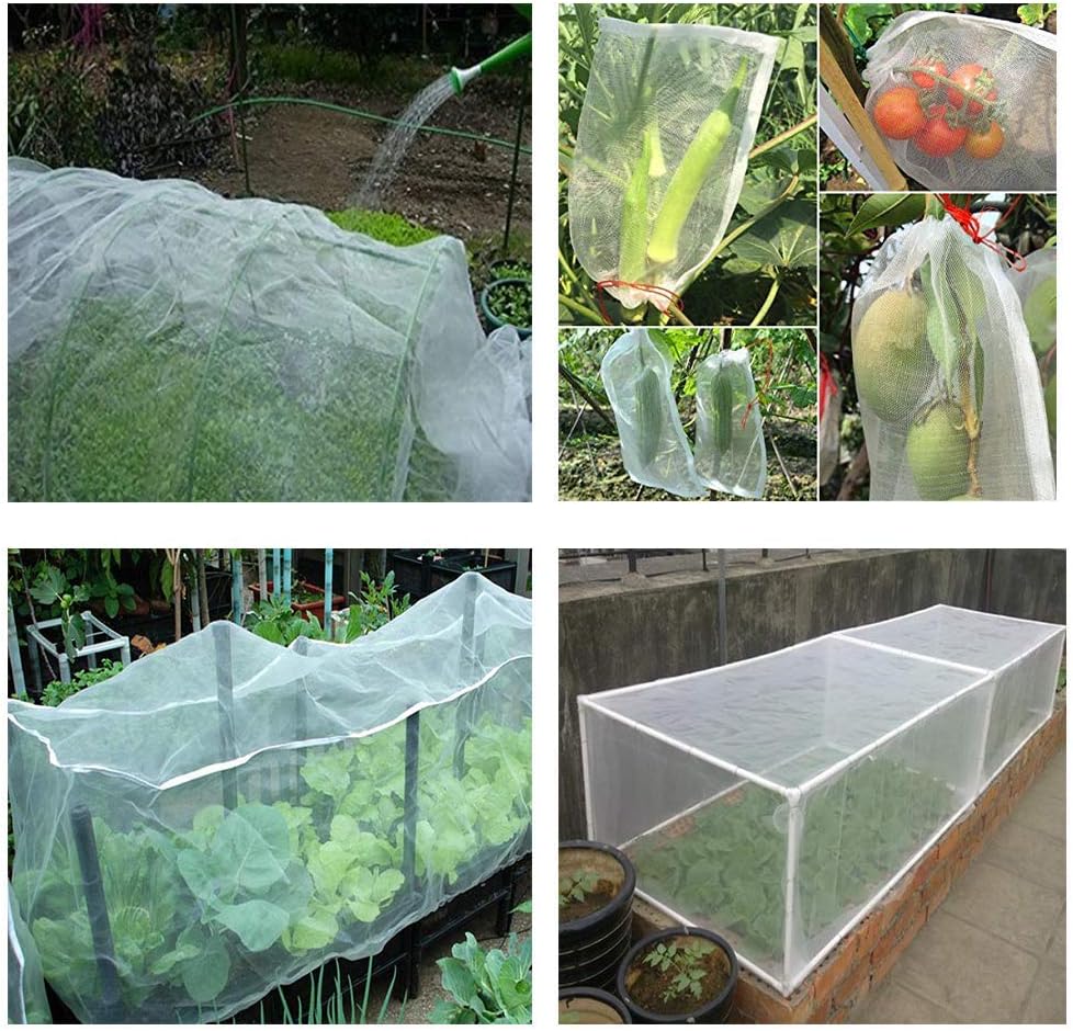 ZeeDix 2 Pack Garden Bug Net Insect Barrier Netting (9.8ft x 6.6 ft), White Bird Netting Mosquito Bug Garden Net Hunting Blind for Protect Your Plant Fruits Flower : Garden & Outdoor