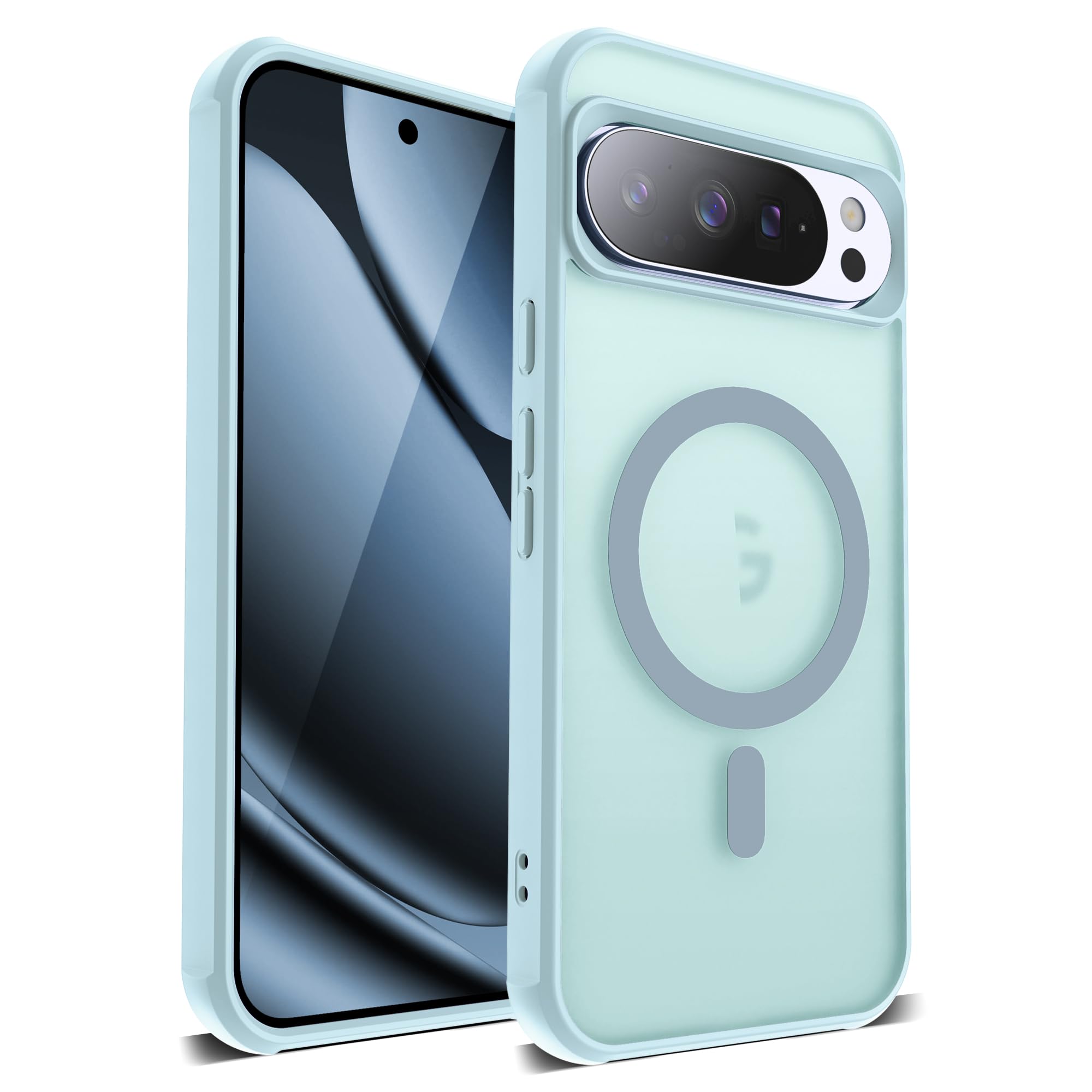 Compatible with Google Pixel 10 Pro XL Case with Magnetic Translucent Matte Phone Case with Anti-Fingerprint Tech [Compatible with Mag-Safe], Blue