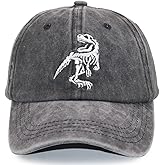 T Rex Skeleton Dinosaur Baseball Cap for Men Women, Vintage Cotton Washed Distressed Dad Hat