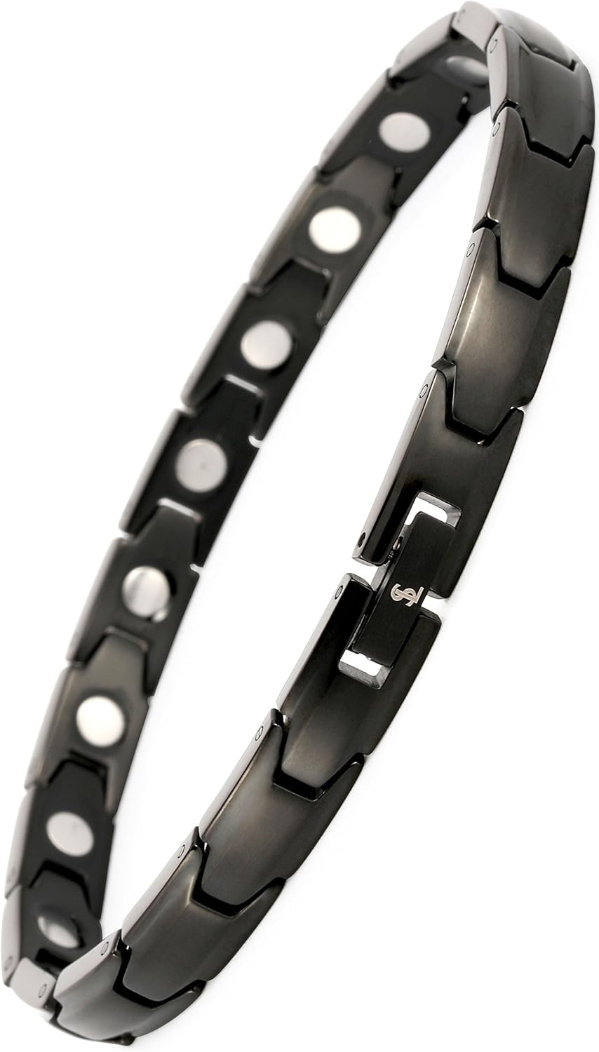 Elegant Womens Titanium Magnetic Therapy Bracelet Pain Relief for Arthritis and Carpal Tunnel: Health & Personal Care