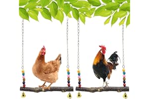 MDAKEGO Chicken Bird Swing,Chicken Perch,Natural Wooden Swing Toys,Wood Stand for Chick,Safe and Relief of Stress,Chicken Coop Accessories,Coop Swing for Chicken Bird,Parrot,Hens (A)