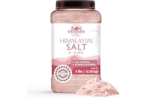 LA SALT CO Kashmir 5 Lbs Pink Himalayan Salt Bulk Jar, X-Fine | 100% Pure, Food Grade with 84 Trace Minerals | Kosher Certified, Vegan, Non-GMO, & Cruelty-Free