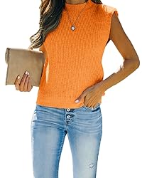 Amarmia Women's Mock Neck Knit Sweater Vest