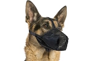 PAWFUN Dog Muzzle, Soft Mesh Anti Biting Dog Muzzles for Small Medium Large Sized Dogs, Adjustable Breathable Dog Mouth Guard Prevent Dogs Biting Chewing and Licking