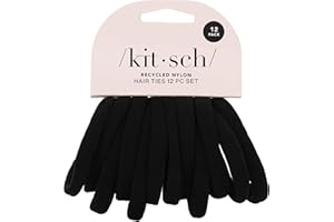 Kitsch Nylon Hair Ties No Damage - Stretchable Hair Bands for Strong All-Day Hold, Ponytail Holders | Hair Accessories for Gi