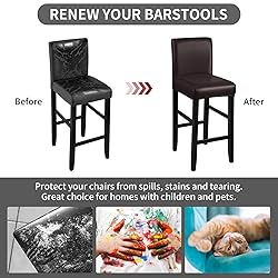 YISUN Bar Stool Covers, Stretch Waterproof PU Bar