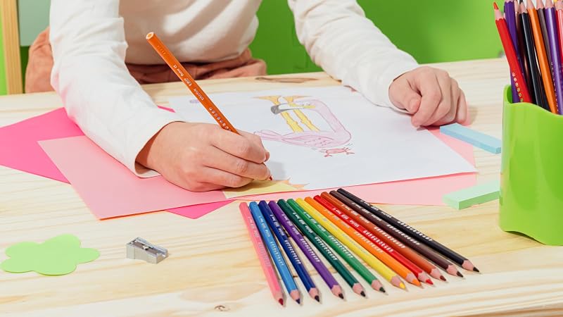 Kids Buntstifte ECOlutions Evolution, zum Malen in 24 Farben, im Karton Etui, ab 5 Jahre, Bruchsichere Mine & ohne Holz