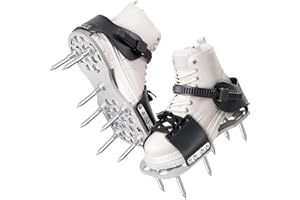 LAWNVIGOR Aerator Shoes, Lawn Aerator Shoes for Grass with 5mm Metal Sole, Aeration Shoes for Lawn with Adjustable Straps, Fully Assembled Aerating Shoes for Lawn with Bend-Resistant Spikes - Black