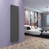 ELEGANT 1800x456mm Vertical Anthracite Panel Radiator Tall Designer Upright view 1