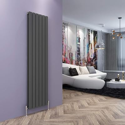 ELEGANT 1800x456mm Vertical Anthracite Panel Radiator Tall Designer Upright