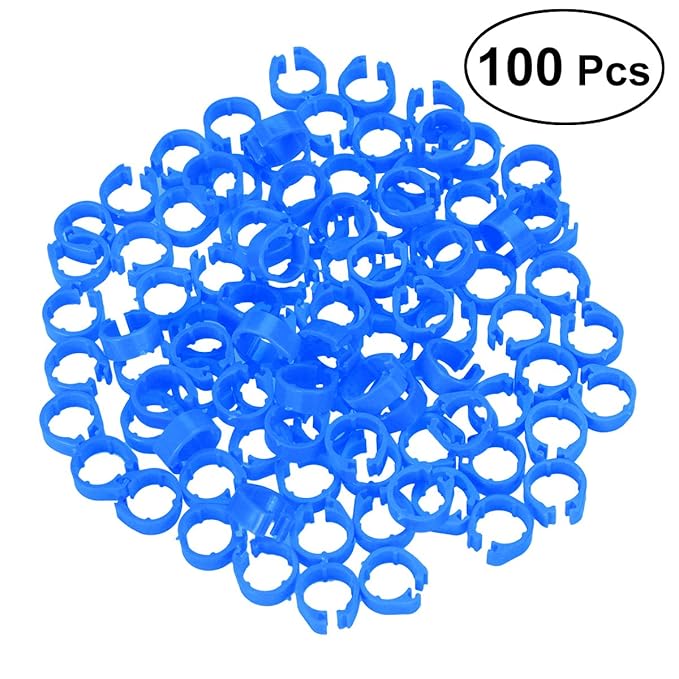 ueetek Ringe Bein für Vogel Papagei Enten Hühner Geflügel (blau) – 100 Stück