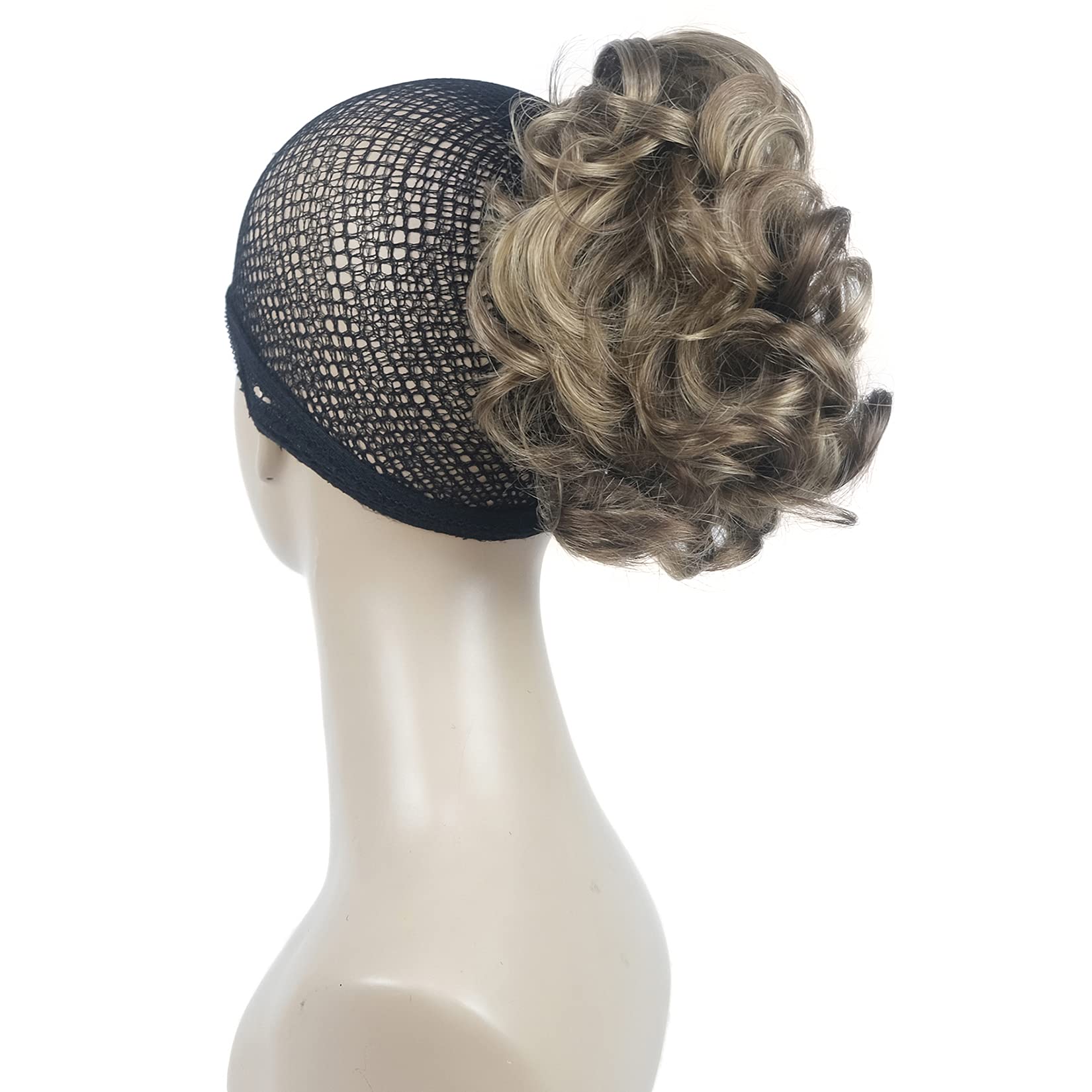 Lydell Short Ponytail Hair Extensions Wavy Curly Synthetic Hairpiece with Jaw Claw (AB607)