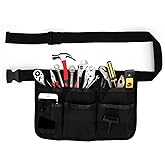 Number-one Gardening Tool Waist Bag Belt, Adjustable Garden Canvas Waist Bag with 7 Pockets of Different Sizes and Depth for Holding Gardening Tools and Home Decoration Tools