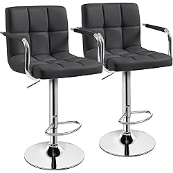 Yaheetech Bar Stools Set of 2, Adjustable PU