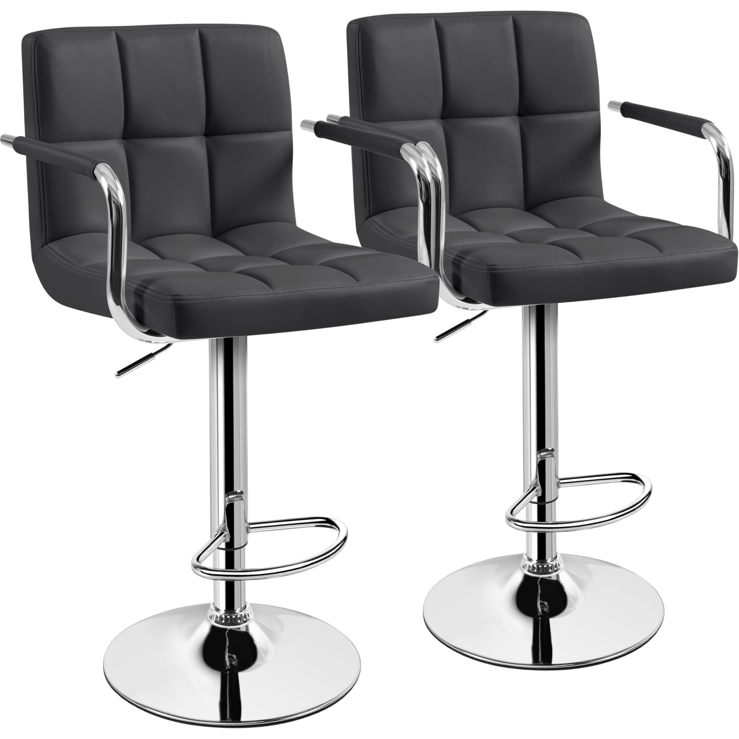 Yaheetech Bar Stools Set of 2, Adjustable PU